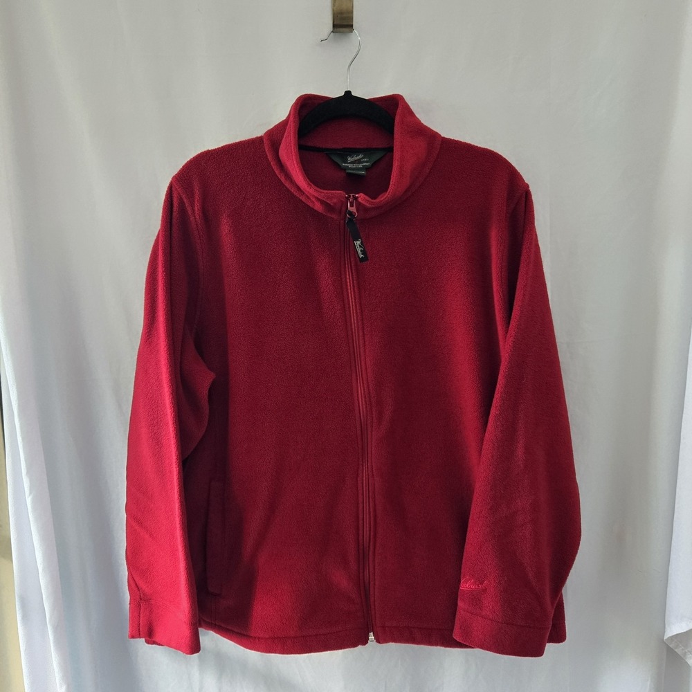 Woolrich Fleece Full‎ Zip Jacket Women's 2XL Ruby Fall Holidays Christmas Winter